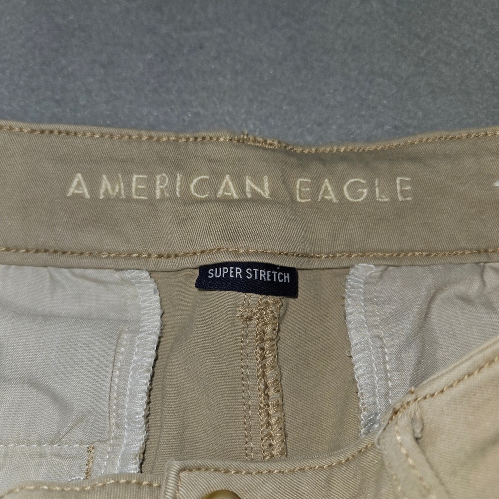 American Eagle Artist Flare Khaki Super Stretch Pants Tan Sz 8 Long - Picture 3 of 8